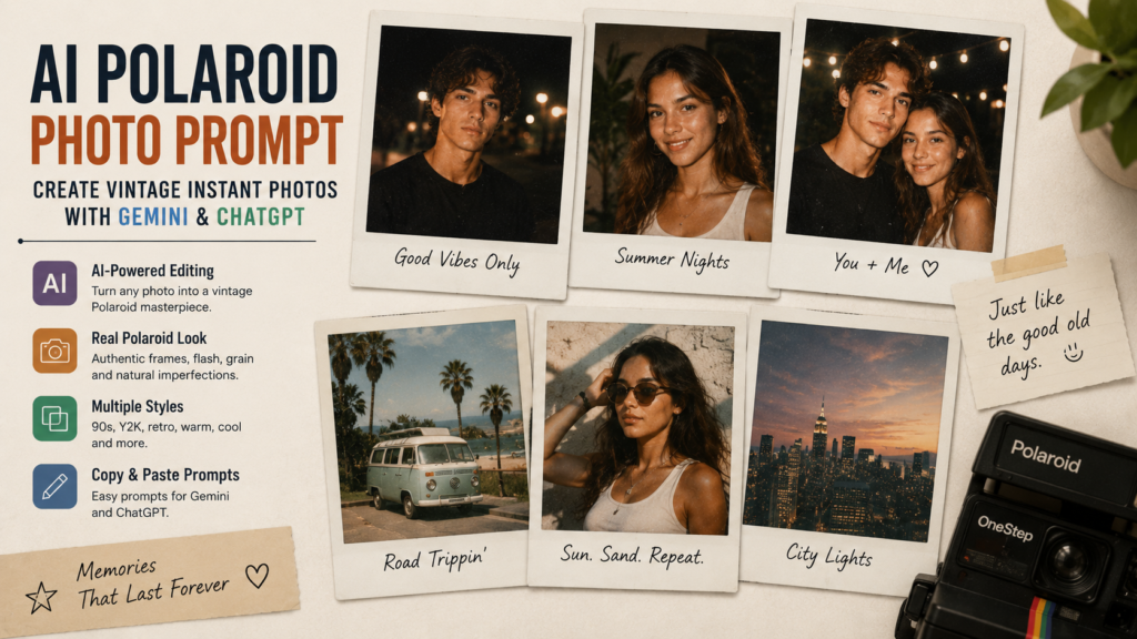 AI Polaroid photo prompt