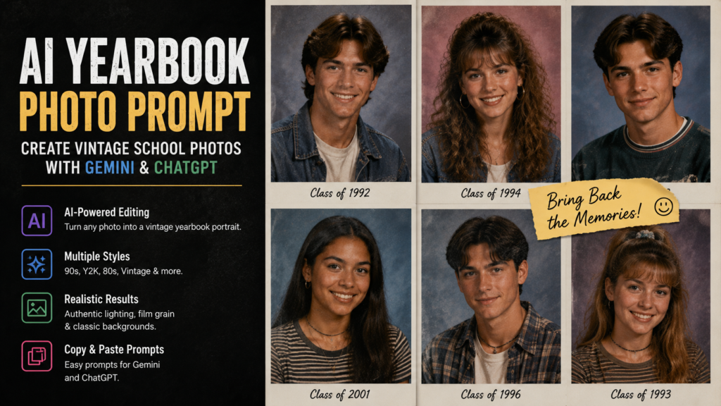 AI yearbook photo prompt