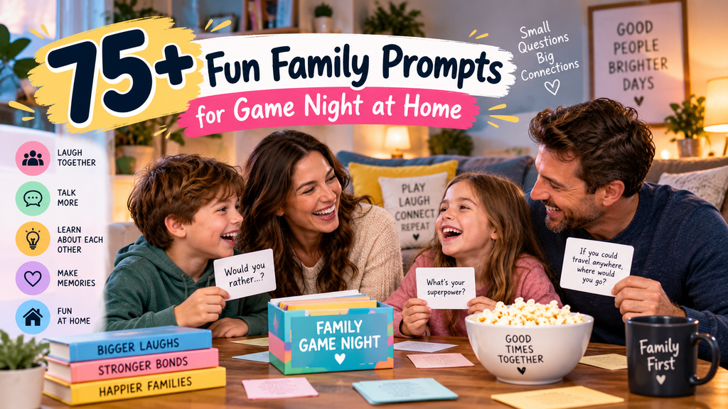 75+ Fun Family Prompts for Game Night at Home