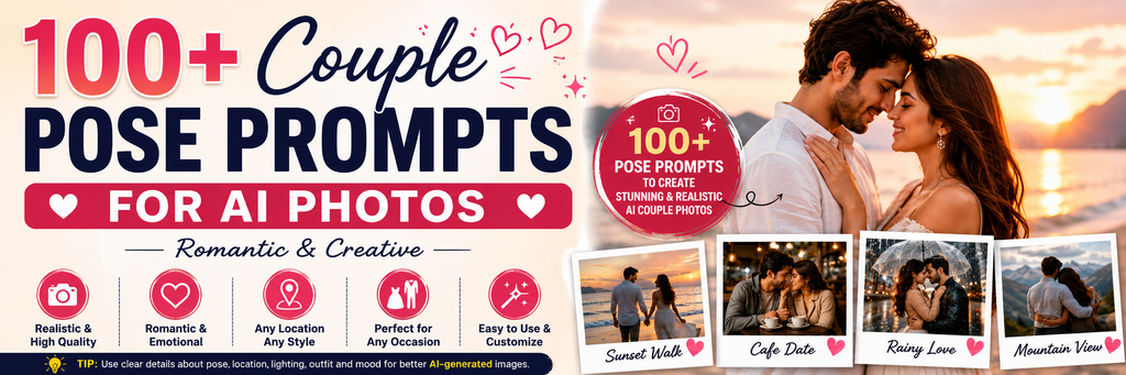 100+ Couple Pose Prompts for AI Photos